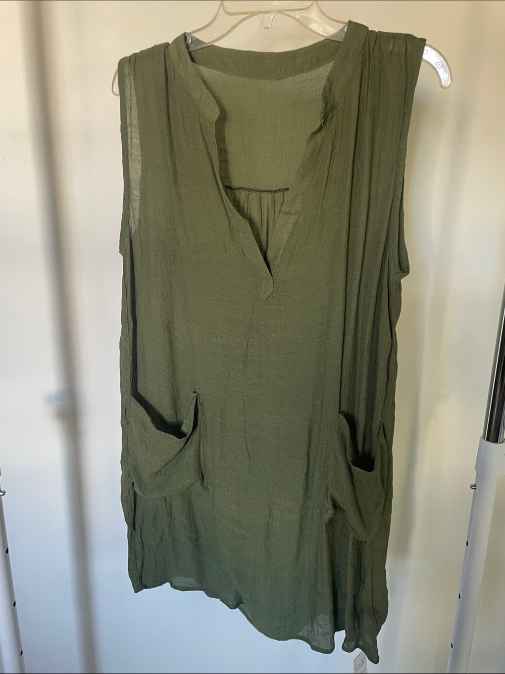 Cupshe olive green beach cover up tunic size XL